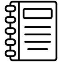 Notebook Icon Design, Black And White Outline Icon Symbol vector