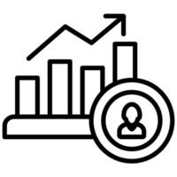 Up Graph Outline Icon, Business and Marketing Outline Icon vector