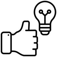 Like Idea Outline Icon, Business and Marketing Outline Icon vector