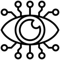 Digital Eye Icon, Black And White Outline Icon Symbol vector