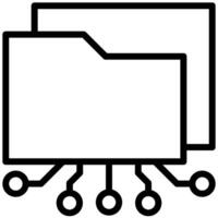 Folder Icon Design, Black And White Outline Icon Symbol vector