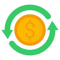 Money Exchange Flat Design Style Icon, Banking And Financial Concept vector