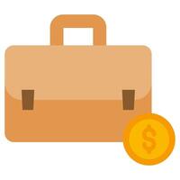 Briefcase Dollar Flat Design Style Icon, Banking And Financial Concept vector