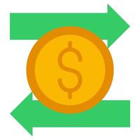 Money Transfer Flat Icon Design, Solid Color Flat Icon Symbol vector