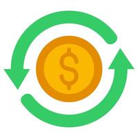 Return On Investment Flat Icon, Solid Color Flat Icon Symbol vector