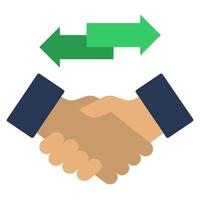 Agreement Flat Icon Design Style, Handshake Flat Icon, Solid Color Flat Icon Symbol vector