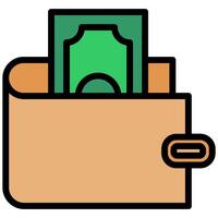 Wallet Outline Flat Icon, Solid Color Outline Flat Icon Symbol vector