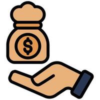 Lender Outline Flat Icon, Solid Color Outline Flat Icon Symbol vector