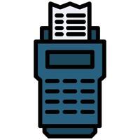 Pos Terminal Outline Flat Icon, Solid Color Outline Flat Icon Symbol vector