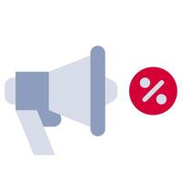 Megaphone Discount Flat Icon Style Icon, Business and Marketing Flat Icon Style Icon vector