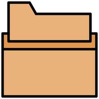 Folder Outline Flat Icon Style Icon, Business and Marketing Outline Flat Icon Style Icon vector