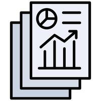 Paper Statistic Outline Flat Icon Style Icon, Business and Marketing Outline Flat Icon Style Icon vector