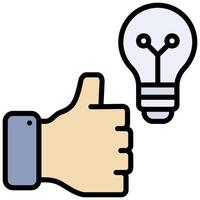 Like Idea Outline Flat Icon Style Icon, Business and Marketing Outline Flat Icon Style Icon vector