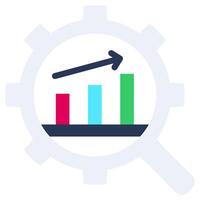 Data Analysis Flat Icon, Solid Color Flat Icon Symbol vector