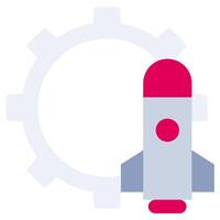 Rocket Launch Flat Icon, Solid Color Flat Icon Symbol vector