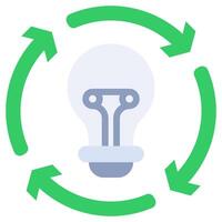 Idea Process Flat Icon, Bulb Flat Icon, Solid Color Flat Icon Symbol vector