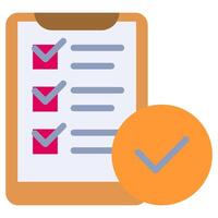 Task Planning Flat Icon, Solid Color Flat Icon Symbol vector