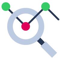 Data Research Flat Design Style Icon, Flat Design Style Icon Symbol vector
