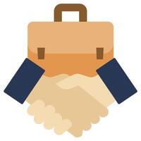 Handshake Flat Design Style Icon, Flat Design Style Icon Symbol vector