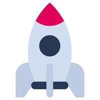 Rocket Startup Flat Design Style Icon, Flat Design Style Icon Symbol vector