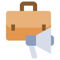 Briefcase Megaphone Flat Design Style Icon, Flat Design Style Icon Symbol vector