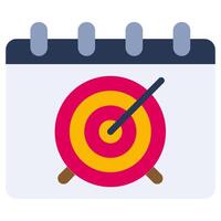 Goal Icon, Target Flat Design Style Icon, Flat Design Style Icon Symbol vector