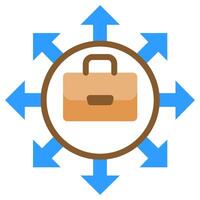 Briefcase Job Flat Design Style Icon, Flat Design Style Icon Symbol vector