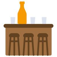 Bar Counter Flat Icon, Solid Color Flat Icon Symbol vector