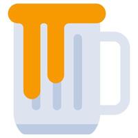 Beer Mug Flat Icon, Solid Color Flat Icon Symbol vector