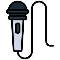 Microphone Outline Flat Design Icon, Outline Flat Design Icon Symbol vector