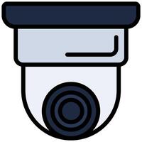 Security Camera Outline Flat Icon, Outline Flat Design Icon Symbol vector
