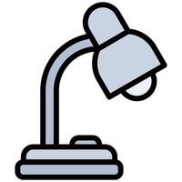 Desk Lamp Outline Flat Design Icon, Outline Flat Design Icon Symbol vector