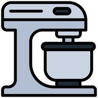 Stand Mixer Outline Flat Design Icon, Outline Flat Design Icon Symbol vector