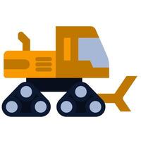 Snowcat Flat Design Icon - Heavy Machinery Flat Design Icon vector