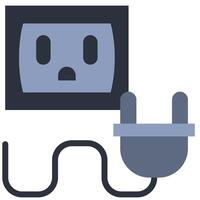 Plug Socket Flat Design Icon, Flat Design Icon Symbol vector