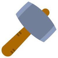 Mallet Flat Design Icon - Carpentry Flat Icon vector