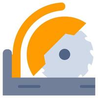 Circular Saw Flat Design Icon - Carpentry Flat Icon vector