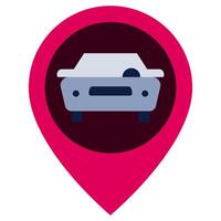 Car Service Location Flat Design Style Icon - Car Service vector