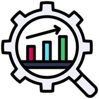 Data Analysis Outline Flat Icon, Solid Color Outline Flat Icon Symbol vector