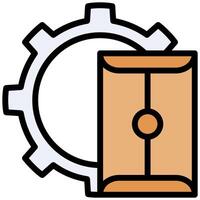 Confidential Folder Outline Flat Icon, Solid Color Outline Flat Icon Symbol vector