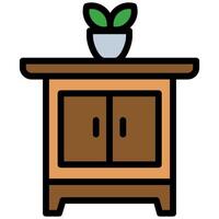 Drawer Icon Design, Outline Flat Design Style Icon, Furniture Icon vector