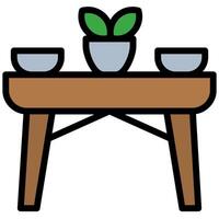Table Furniture Icon, Outline Flat Design Style Icon, Furniture Icon vector