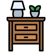 Drawer Outline Icon Style, Outline Flat Design Style Icon, Furniture Icon vector