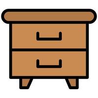 Drawer Icon Outline, Outline Flat Design Style Icon, Furniture Icon vector