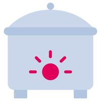 Slow Cooker Flat Design Icon, Cooking And Kitchen Flat Design Icon Symbol vector