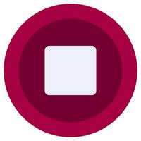 Stop Button Flat Design Icon, Audio Element Flat Design Icon Symbol vector