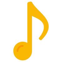 Quaver Flat Design Icon, Audio Element Flat Design Icon Symbol vector