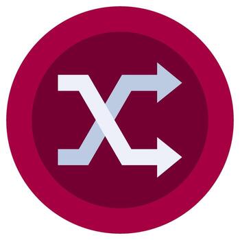 Shuffle Button Flat Design Icon, Audio Element Flat Design Icon Symbol vector