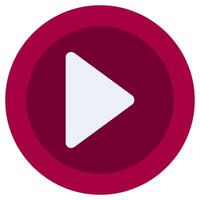 Play Button Flat Design Icon, Audio Element Flat Design Icon Symbol vector