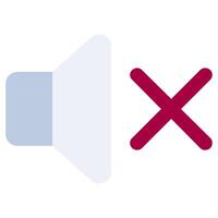 Mute Flat Design Icon, Audio Element Flat Design Icon Symbol vector